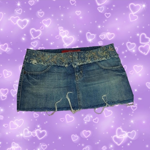 Y2k low-rise denim mini skirt - Picture 1 of 6